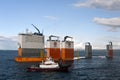 03.08.2014 - The heavy lift vessel Dockwise Vanguard offloading the Semi-Submersible rig Ã¢â¬ÅOcean PatriotÃ¢â¬Â, outside Edinburgh.